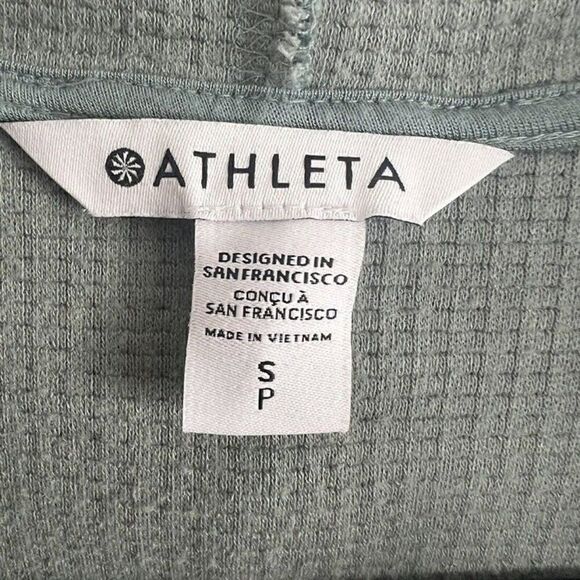 Athleta Women’s Hooded Coaster Luxe Tencel Waffle Knit Pullover Top Size Small - Picture 5 of 12